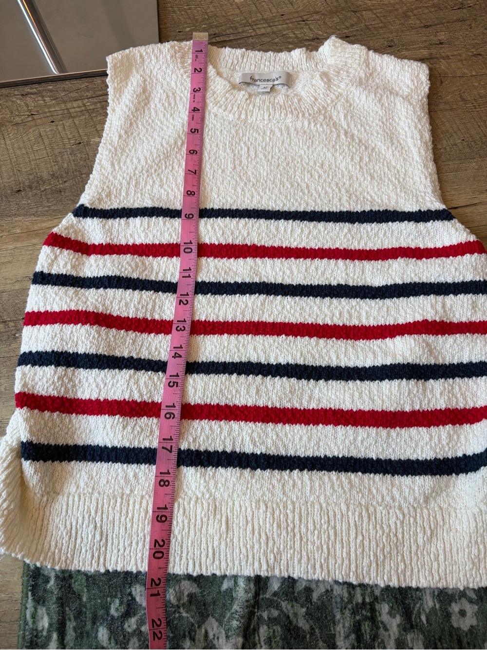 Francesca’s Cindy Sleeveless Striped Lace Up Sweater Top Coastal Beachy Nautical - Picture 8 of 9